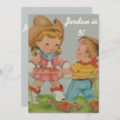 Einladung Vintager Kinder (Vorne/Hinten)