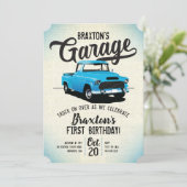 Einladung Vintager Lkw Geburtstagsparty (Stehend Vorderseite)