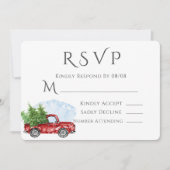 Einladung Vintager Red Truck Wedding RSVP (Vorderseite)
