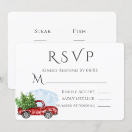 Einladung Vintager Red Truck Wedding RSVP