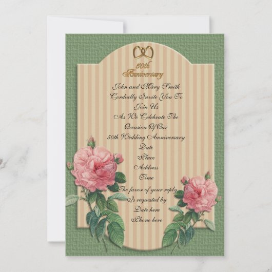 Einladung Vintager Rose zum 50. Jahrestag (Vorderseite)