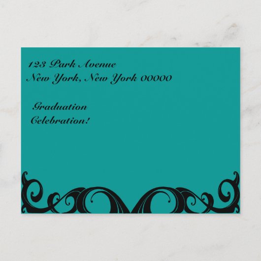 Einladung Vintager schwarzer Rahmen (Rückseite)