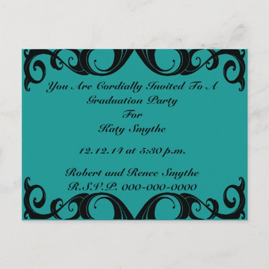 Einladung Vintager schwarzer Rahmen (Vorderseite)