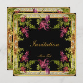 Einladung Vintager Viktorianischer Blumenrahmen (Vorne/Hinten)
