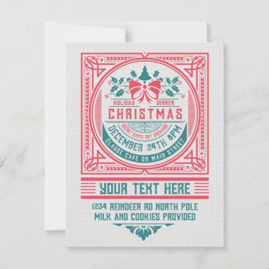 Einladung Vintager Weihnachtskarten im benutzerdef (Vorderseite)
