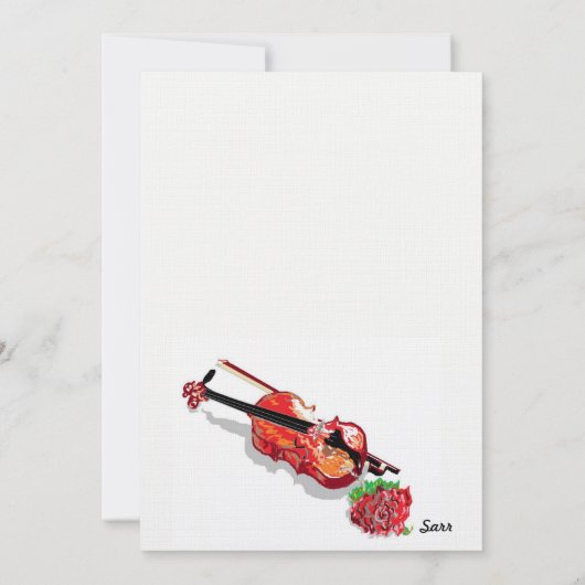 Einladung Violine mit Rose (Rückseite)