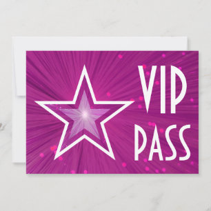 Einladung "VIP PASS" in Rosa