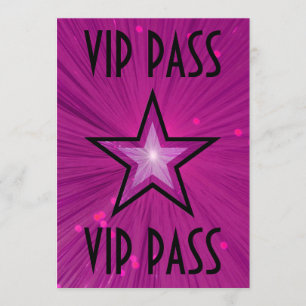 Einladung "VIP PASS" in Rosa