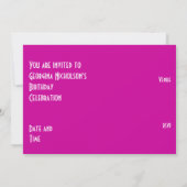 Einladung "VIP PASS" in Rosa, horizontale Einladun (Rückseite)