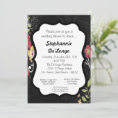 Einladung von 12x18 floralen Rahmen (Stehend Vorderseite)