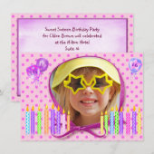 Einladung von 16 . Geburtstag (Vorne/Hinten)