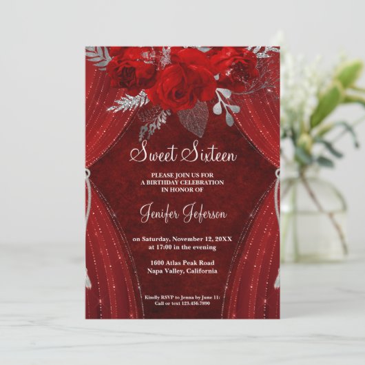 Einladung von 16 . Geburtstag (Stehend Vorderseite)