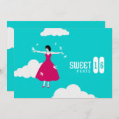 Einladung von 16 . Geburtstag Birthday Party (Vorne/Hinten)