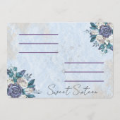 Einladung von 16 . Geburtstag Dusty Blue Floral (Rückseite)