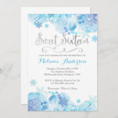 Einladung von 16 . Geburtstag, Winter Wonderland (Vorne/Hinten)