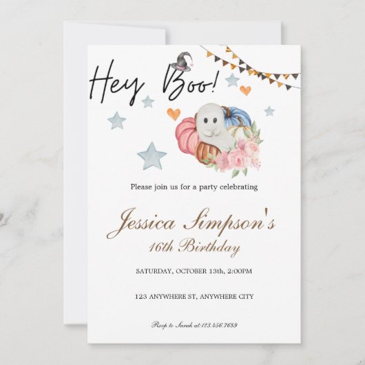 Einladung von 16 . Geburtstag zum Geburtstag (Vorderseite)