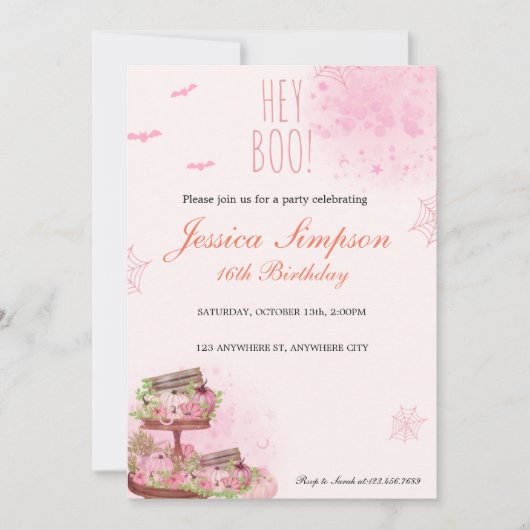 Einladung von 16 . Geburtstag zum Geburtstag (Vorderseite)