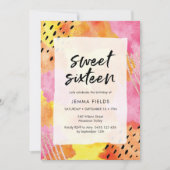 Einladung von 16 . Geburtstag zum Geburtstag | ros (Vorderseite)