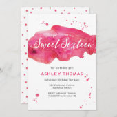 Einladung von 16 . Geburtstag zum Geburtstag | Ros (Vorne/Hinten)