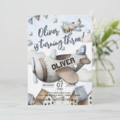 Einladung von 3 Kindergeburtstagen (Stehend Vorderseite)