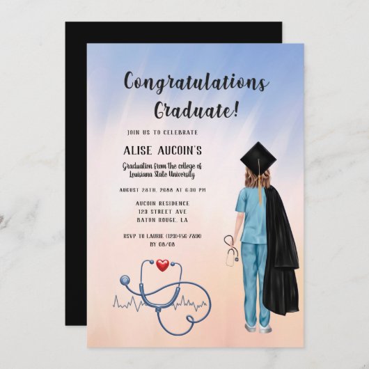 Einladung von Abschluss/Ärzten (Vorne/Hinten)