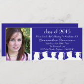 Einladung von Abschluss (Blaue Silhouette) (Vorne/Hinten)