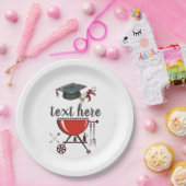 Einladung von Abschluss GRILLEN, Party Einladung A Pappteller (Party)