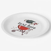 Einladung von Abschluss GRILLEN, Party Einladung A Pappteller (Schrägansicht)