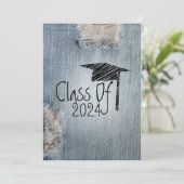 Einladung von Abschluss - Reißverschluss der Jeans (Stehend Vorderseite)