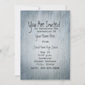 Einladung von Abschluss - Reißverschluss der Jeans (Rückseite)