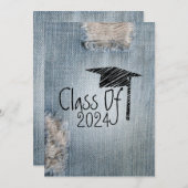 Einladung von Abschluss - Reißverschluss der Jeans (Vorne/Hinten)