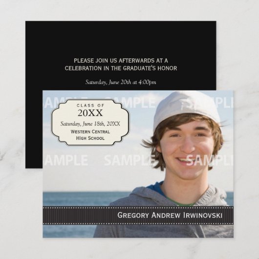 Einladung von Abschluss Ribbon (Vorne/Hinten)