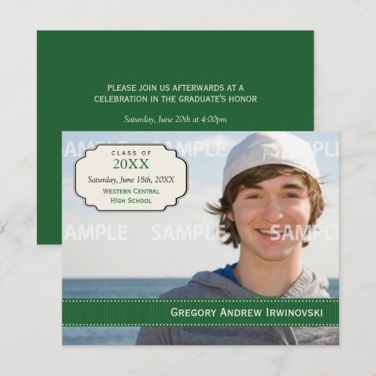 Einladung von Abschluss Ribbon (Vorne/Hinten)