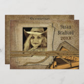 EINLADUNG VON Abschluss - VINTAG, FOTO/JAHR (Vorne/Hinten)