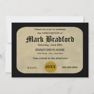 EINLADUNG VON Abschlüssen - GERAHMTE BESCHEINIGUNG