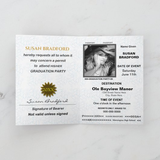 EINLADUNG VON Abschlüssen - PASSPORT - 2015 (Innenseite)