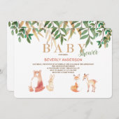 Einladung von Adorable Forest Animals (Vorne/Hinten)