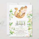 Einladung von Affen Zoo Animal Green Baby Shower (Vorderseite)