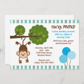 Einladung von Affen zum Geburtstag mit Matching En (Vorne/Hinten)