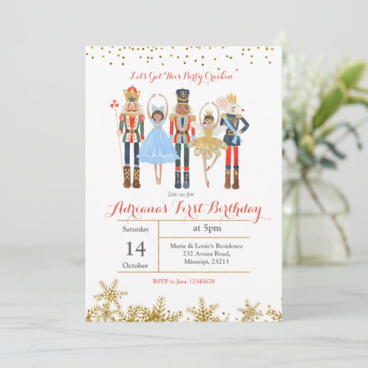 Einladung von African Nutcracker Winter zum Geburt (Stehend Vorderseite)