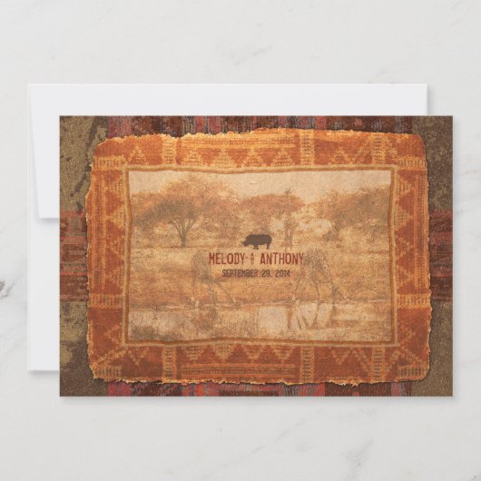 Einladung von African Safari zur Hochzeit (Vorderseite)