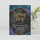 Einladung von Agate Birthday (Stehend Vorderseite)