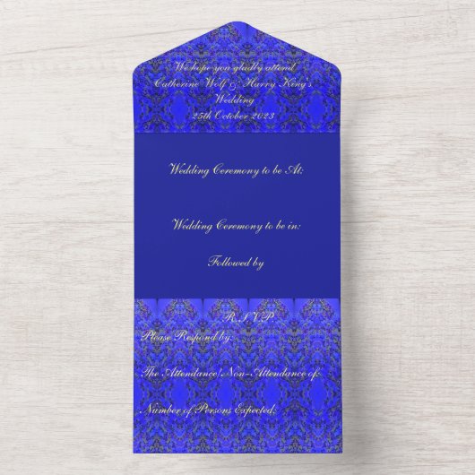 Einladung von Agincourt Wedding Monogram (Innen Boden)