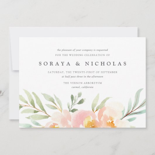 Einladung von Airy Floral (Vorderseite)