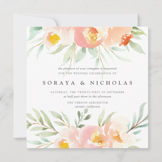 Einladung von Airy Floral | Platz (Vorderseite)