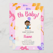 Einladung von Akili und Me Baby Shower (Vorne/Hinten)