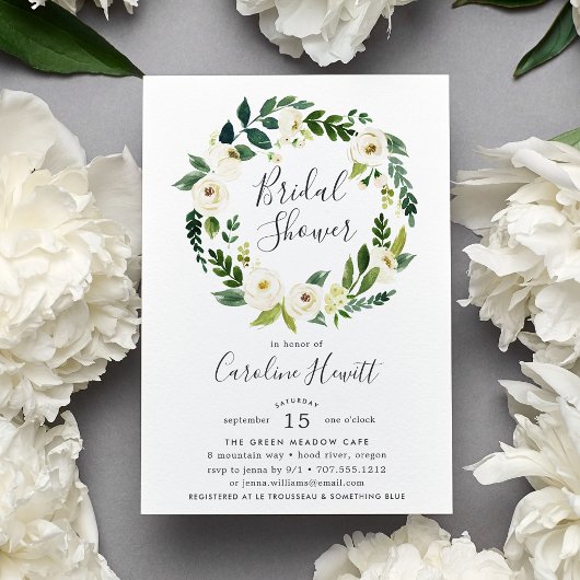 Einladung von Alabaster Wreath Bridal Shower