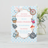 Einladung von Alice in Onederland zum ersten Gebur (Stehend Vorderseite)