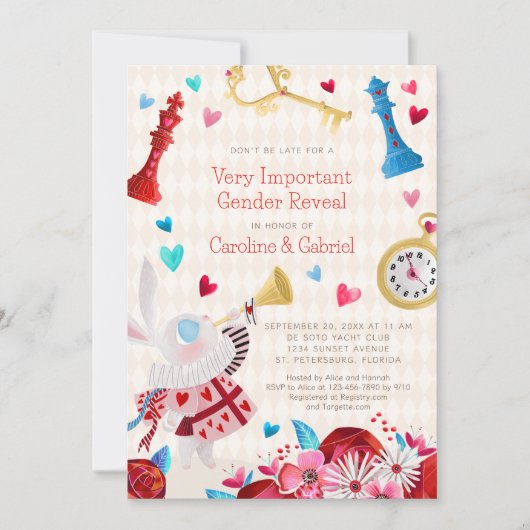 Einladung von Alice Wonderland Gender (Vorderseite)