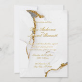 Einladung von Alkohol Tinte handmade Gold Wedding (Vorderseite)